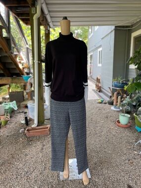 LISETTE Black and White Grid Print pants